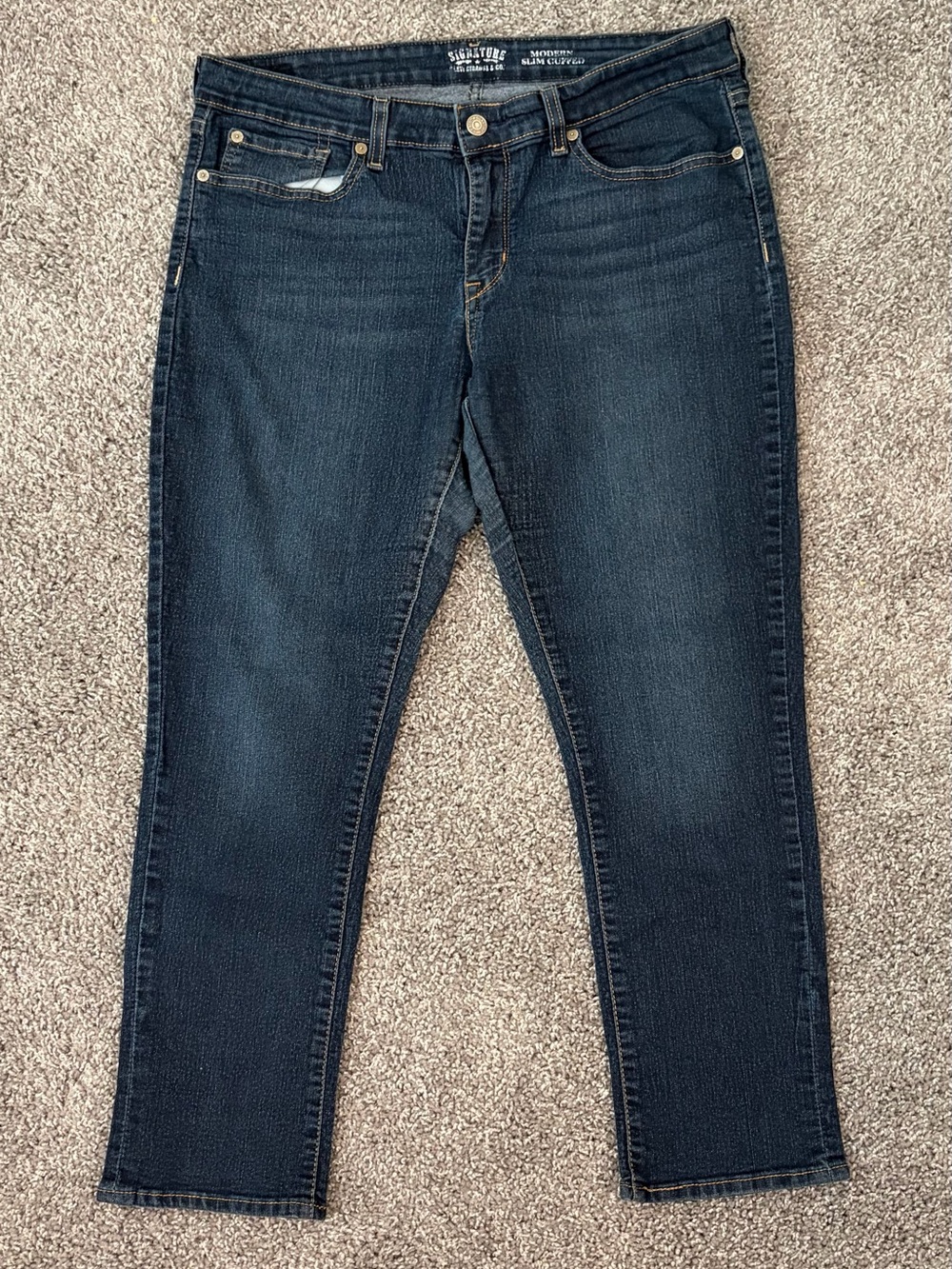 Levi Strauss & Co Signature Collection Modern Slim Dark Wash Jeans 18/34